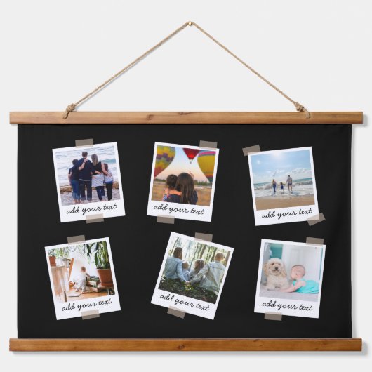 Aangepaste reeks 6 Foto Aangepast collage Hangend Wandkleed (Voorkant)
