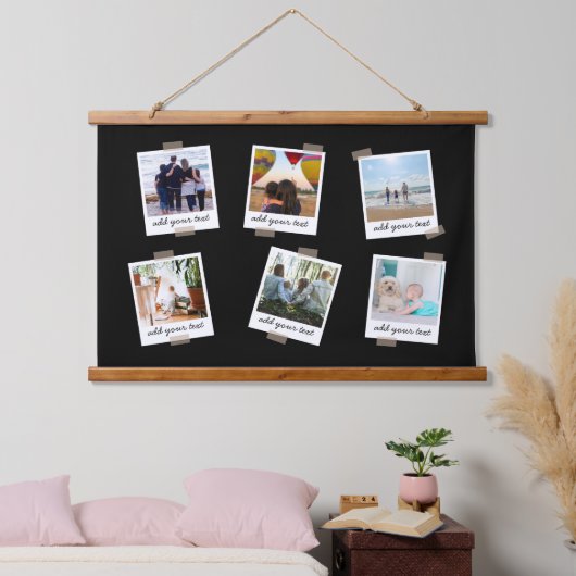 Aangepaste reeks 6 Foto Aangepast collage Hangend Wandkleed (Slaapkamer)