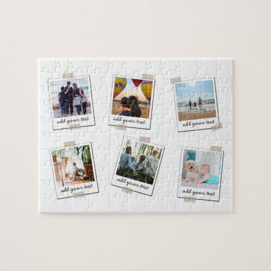 Aangepaste reeks 6 Foto Aangepast collage Legpuzzel (Horizontaal)