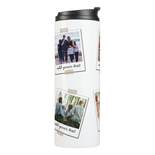 Aangepaste reeks 6 Foto Aangepast collage Thermosbeker (Gedraaid links)