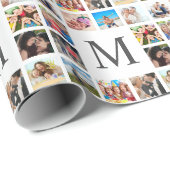 Aangepaste reeks foto's Collage Persoonlijk Wit Cadeaupapier (Rol Hoek)