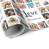 Aangepaste reeks foto's Collage Persoonlijk Wit Cadeaupapier (Rol Hoek)