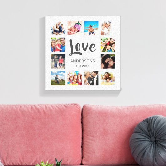 Aangepaste reeks foto's Collage Persoonlijk Wit Canvas Afdruk (Insitu (Woonkamer))