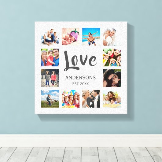 Aangepaste reeks foto's Collage Persoonlijk Wit Canvas Afdruk (Insitu (Houten vloer))