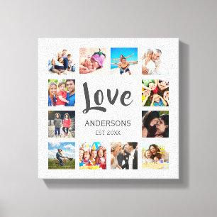 Aangepaste reeks foto's Collage Persoonlijk Wit Canvas Afdruk