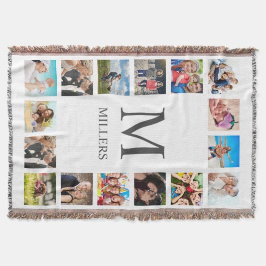 Aangepaste reeks foto's Collage Persoonlijk Wit Deken (Voorkant)