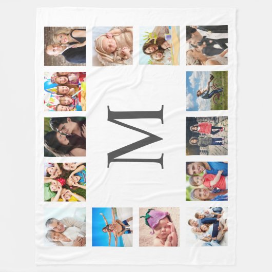 Aangepaste reeks foto's Collage Persoonlijk Wit Fleece Deken (Voorkant)