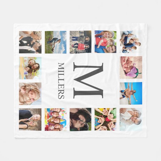 Aangepaste reeks foto's Collage Persoonlijk Wit Fleece Deken (Voorkant (Horizontaal))