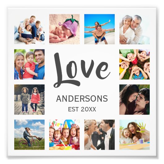 Aangepaste reeks foto's Collage Persoonlijk Wit Foto Afdruk (Voorkant)