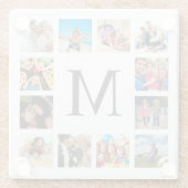 Aangepaste reeks foto's Collage Persoonlijk Wit Glazen Onderzetter (Achterkant)