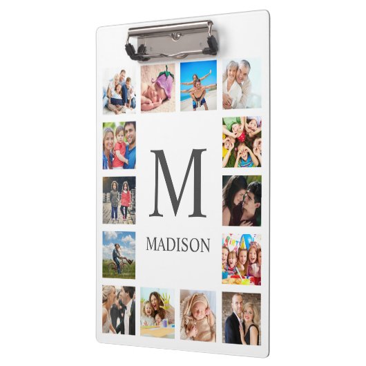 Aangepaste reeks foto's Collage Persoonlijk Wit Klembord (Links)