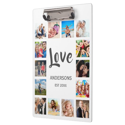 Aangepaste reeks foto's Collage Persoonlijk Wit Klembord (Links)