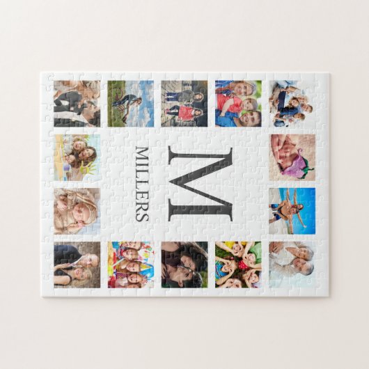 Aangepaste reeks foto's Collage Persoonlijk Wit Legpuzzel (Horizontaal)