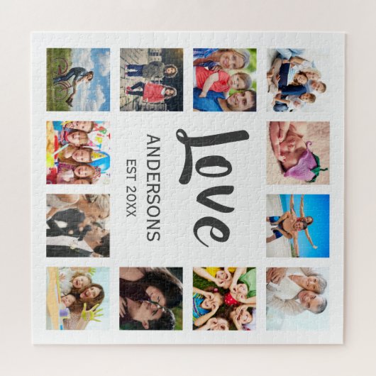 Aangepaste reeks foto's Collage Persoonlijk Wit Legpuzzel (Horizontaal)