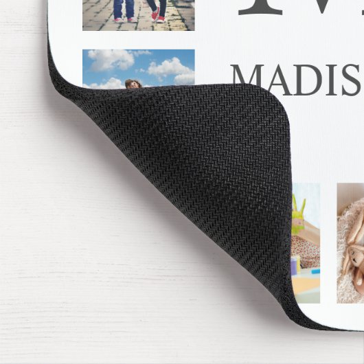 Aangepaste reeks foto's Collage Persoonlijk Wit Muismat (Hoek)