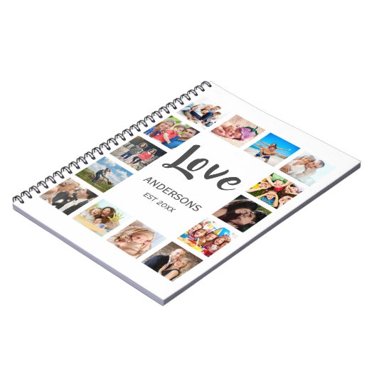 Aangepaste reeks foto's Collage Persoonlijk Wit Notitieboek (Linkerzijde)