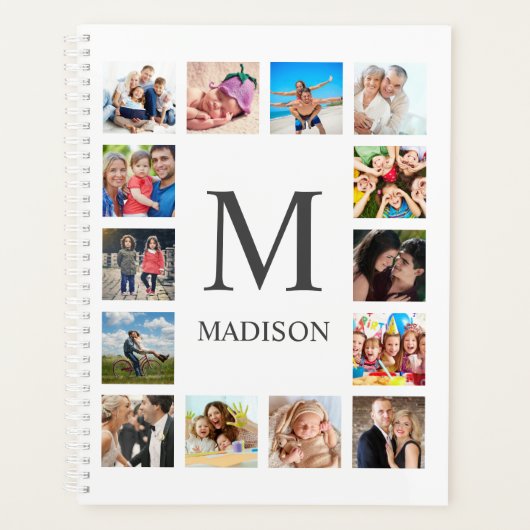 Aangepaste reeks foto's Collage Persoonlijk Wit Planner (Voorkant)