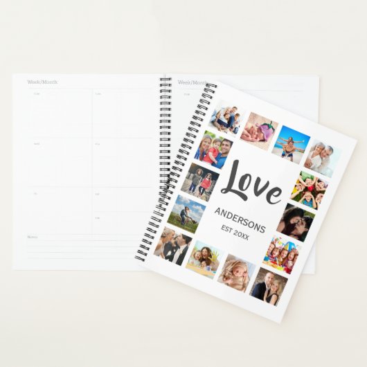 Aangepaste reeks foto's Collage Persoonlijk Wit Planner (Display)