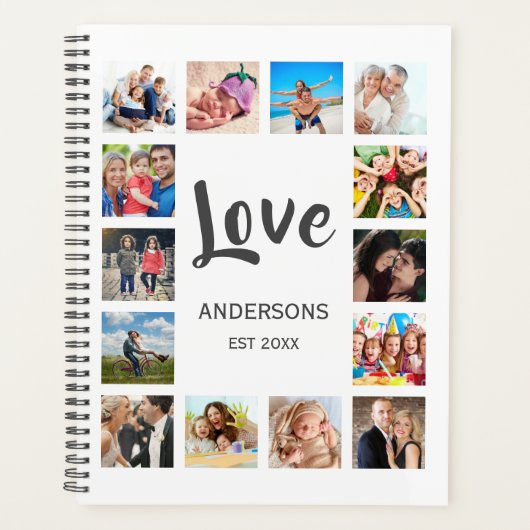 Aangepaste reeks foto's Collage Persoonlijk Wit Planner (Voorkant)