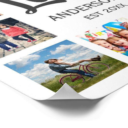 Aangepaste reeks foto's Collage Persoonlijk Wit Poster (Hoek)