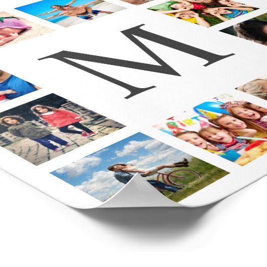 Aangepaste reeks foto's Collage Persoonlijk Wit Poster (Hoek)