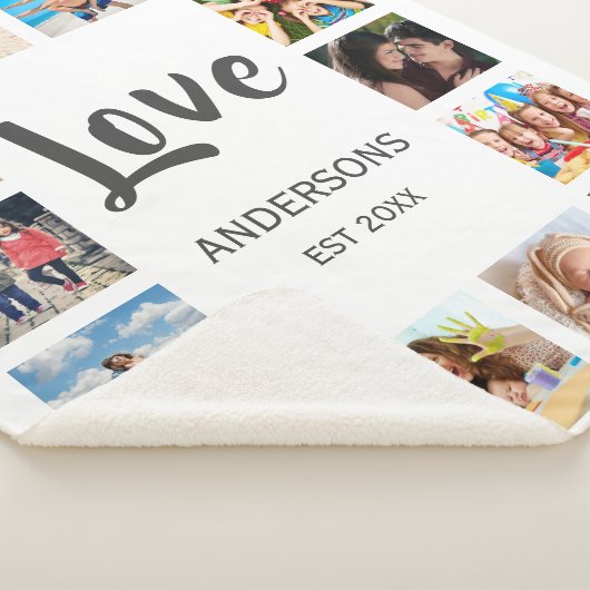 Aangepaste reeks foto's Collage Persoonlijk Wit Sherpa Deken (3/4)