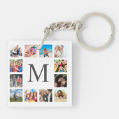 Aangepaste reeks foto's Collage Persoonlijk Wit Sleutelhanger (Achterkant)