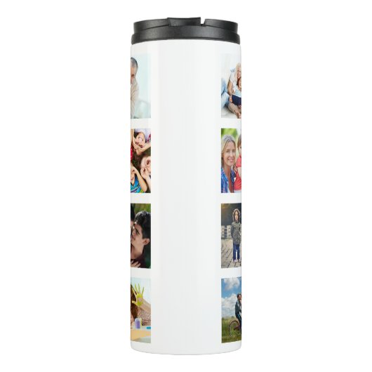 Aangepaste reeks foto's Collage Persoonlijk Wit Thermosbeker (Achterkant)