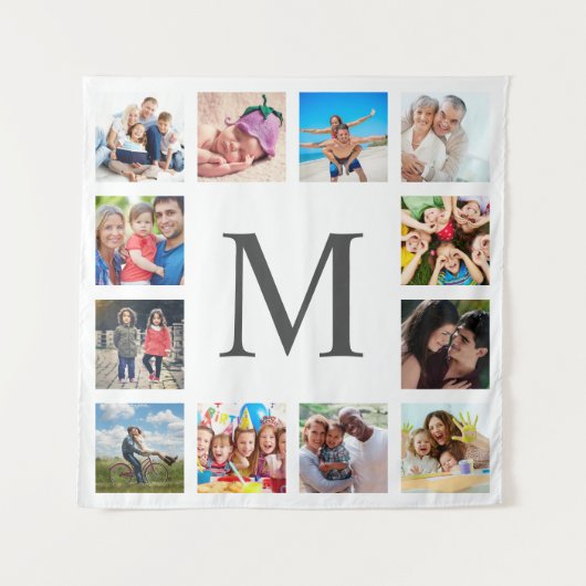 Aangepaste reeks foto's Collage Persoonlijk Wit Wandkleed (Voorkant)