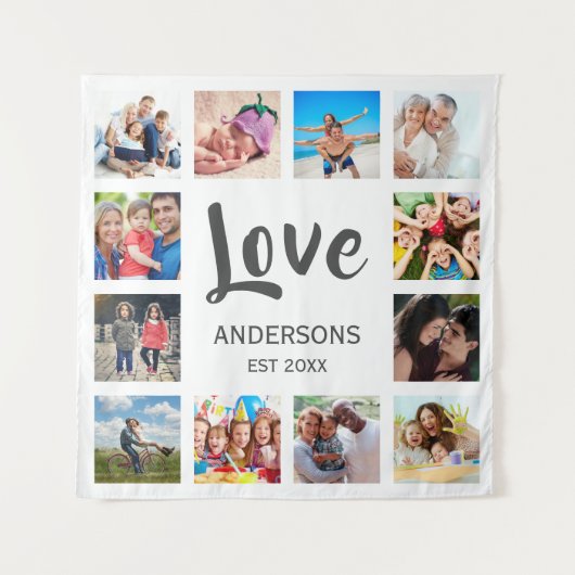 Aangepaste reeks foto's Collage Persoonlijk Wit Wandkleed (Voorkant)