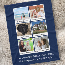 Aangepaste reeks foto's Collage uw kleurenkeuze Fleece Deken