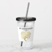 Aangepaste reeks reünie Gold Heart Tree Keepomwill Acryl Drinkbeker (Achterkant)
