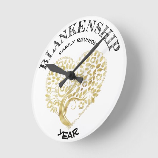 Aangepaste reeks reünie Gold Heart Tree Keepomwill Ronde Klok (Hoek)