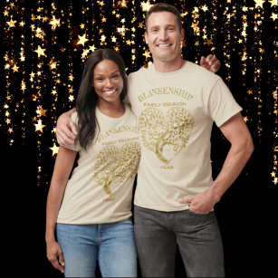 Aangepaste reeks reünie Gold Heart Tree Keepomwill T-shirt