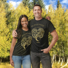 Aangepaste reeks reünie Gold Heart Tree Keepomwill T-shirt
