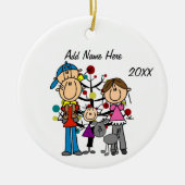 Aangepaste reeks van 4 met Ornament van de hond (Voorkant)