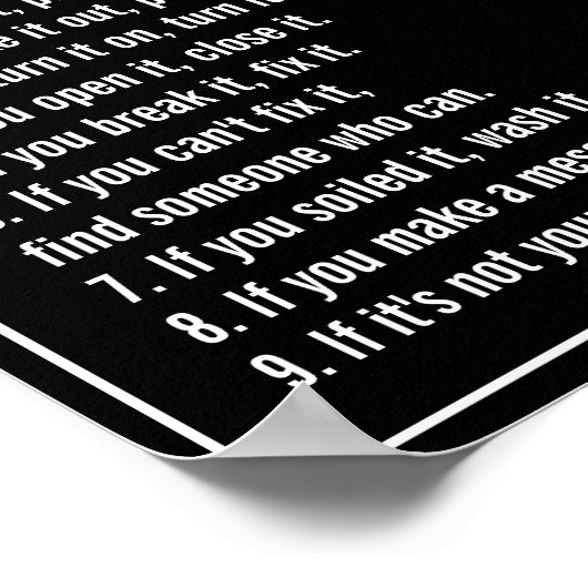 Aangepaste regels voor zwart en wit huis poster (Hoek)