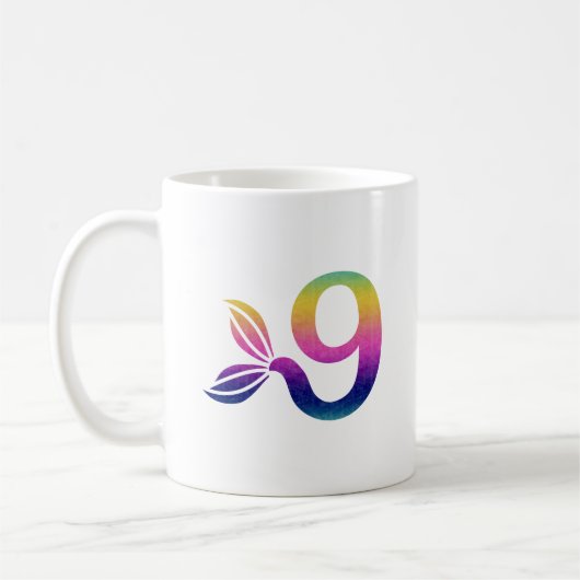 Aangepaste Regenboog 9 Monogrammok Koffiemok (Links)
