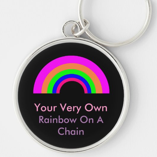 Aangepaste Regenboog Aan Een Ketting Sleutelhanger (Voorkant)