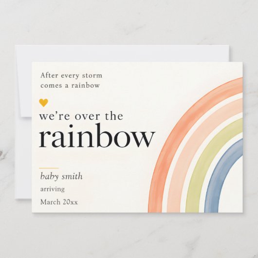 Aangepaste Regenboog Baby Zwangerschapsaankondigin (Voorkant)