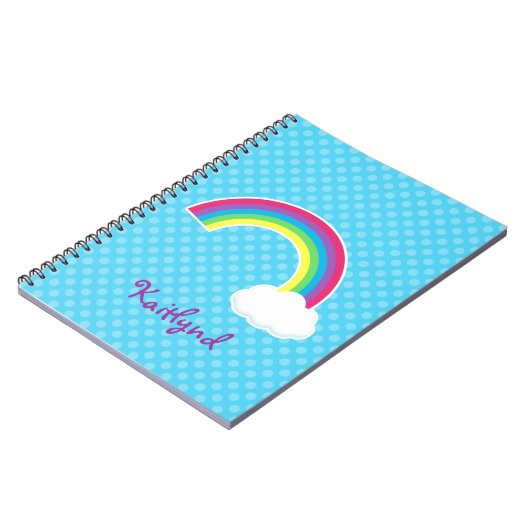 Aangepaste regenboog en cloud notitieboek (Linkerzijde)