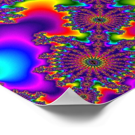 Aangepaste regenboog fractal burst poster (Hoek)