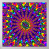 Aangepaste regenboog fractal burst poster (Voorkant)