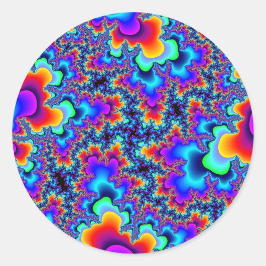 Aangepaste regenboog fractal grote ronde Stickers (Voorkant)