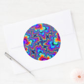 Aangepaste regenboog fractal grote ronde Stickers (Envelop)