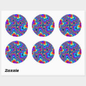 Aangepaste regenboog fractal grote ronde Stickers (Vel)