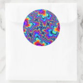 Aangepaste regenboog fractal grote ronde Stickers (Tas)