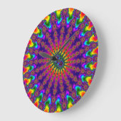 Aangepaste Regenboog Fractale Barst Ronde Wandklok (Hoek)