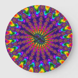 Aangepaste Regenboog Fractale Barst Ronde Wandklok