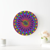 Aangepaste Regenboog Fractale Barst Ronde Wandklok (Huis)